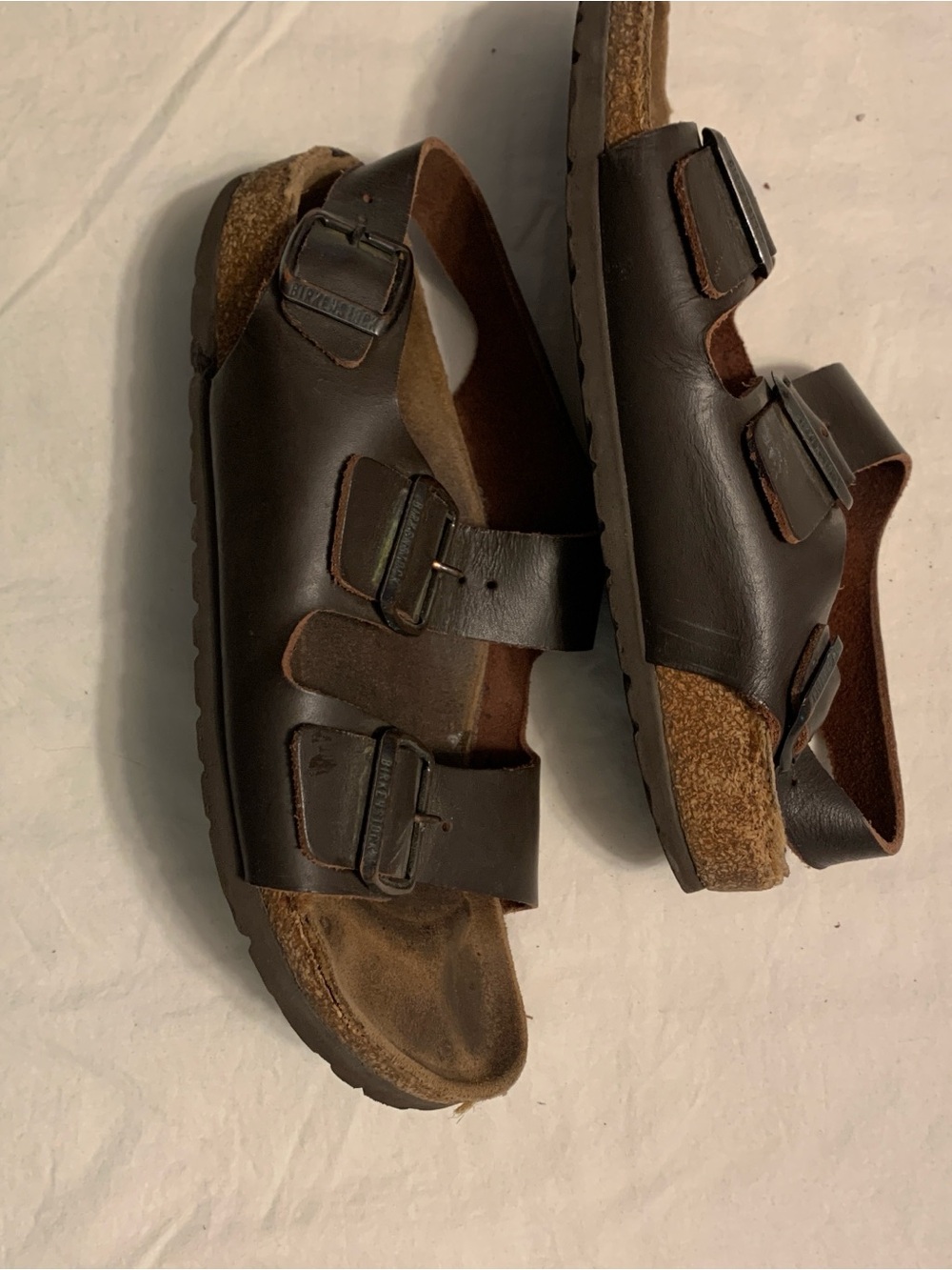 Birkenstock Brown Two-Strap Leather Sandals - Picture 4 of 10